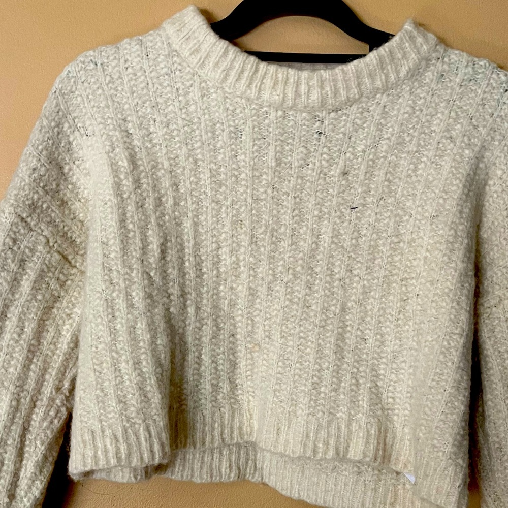 ALL SAINTS crew neck crop heavy knit sweaters